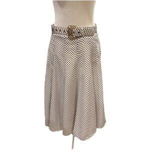 Retro Black White Polka Dot Skirt Small 27–28” Waist Vintage Style A-Line Rockab
